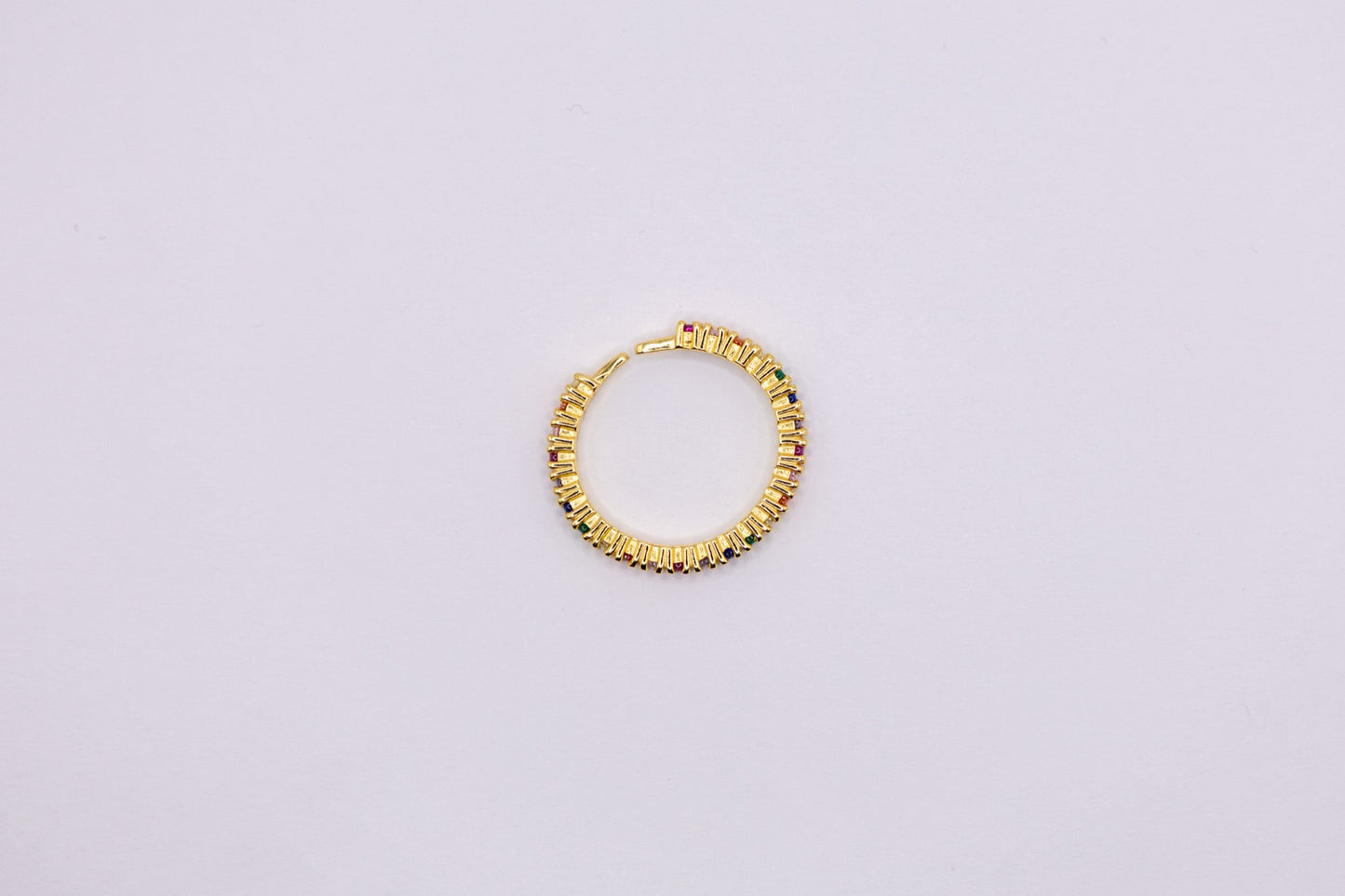 Goldener Regenbogen-Ring – Vergoldetes 925 Silber mit funkelnden Zirkonia-Steinen