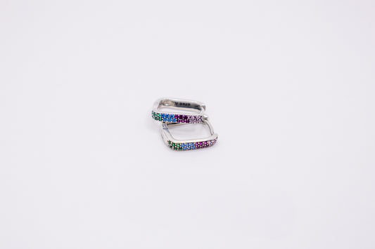 Funkelnde Regenbogen-Ohrringe aus 925 Silber – Mit Zirkonia-Steinen