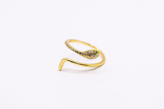 Eleganter Statement-Ring – Vergoldetes 925 Silber mit geschwungenem Design