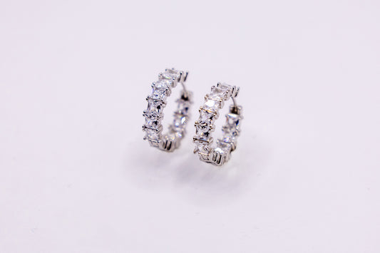 Tennis-Ohrringe aus 925 Silber mit Zirkonia-Steinchen